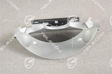 Instrumentenhutze / Schalttafelverkleidung Abdeckung, Leder, Galvanosilver