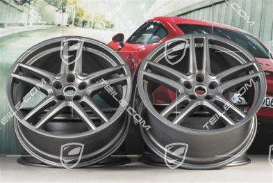 20" Komplet felg "Macan Turbo", 9J x 20 ET26 + 10J x 20 ET19, BORBET, platinum satynowy półmat