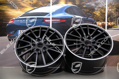 19" Felgensatz SportDesign, 8J x 19 ET57+ 11J x 19 ET51, schwarz / silbern