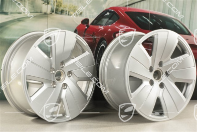 19" komplet felg Taycan S, 8J x 19 ET50 + 10J x 19 ET47, srebrne