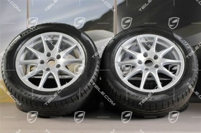 18" komplet kół zimowych Panamera S, felgi 8J x 18 ET59 + 9J x 18 ET53 + NOWE opony zimowe Pirelli Sottozero II 245/50 R18 + 275/45 R18, bez czjników ciśnienia