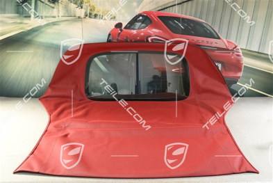Soft top cover, complete, with glass window, slight abrasion (see pictures), red