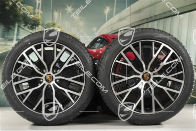 20" koła zimowe Turbo S Aero Design, komplet, felgi 9J x 20 ET54 + 11J x 20 ET60, opony zimowe Goodyear 245/45 R20 + 285/40 R20