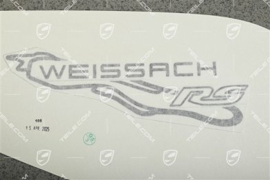 Logo / Sticker "Weissach RS" lettering on the side rear wing, Grey, GT3 RS