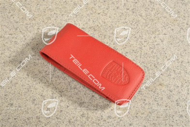 Etui, Schlüssel, Leder, Granatrot / Carrerarot