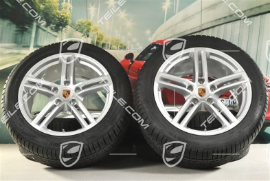 19" Panamera Winterräder Satz, Felgen 9J x 19 ET64 + 10,5J x 19 ET62 + Continental Winter Contact TS860 S Winterreifen 265/45 R19 + 295/40 R19, in Silber