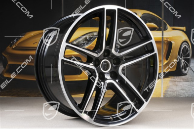 20" Komplet felg "Macan Turbo", 9J x 20 ET26 + 10J x 20 ET19, BORBET, czarny perłowy metalik Jet Black