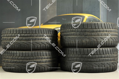 18" Boxster winter wheel set, 8J x 18 ET57 + 9J x 18 ET47 + winter tyres Pirelli Sottozero II 235/45 R18 + 265/45 R18, with TPMS