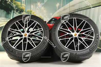 21-inch Cayenne "RS Spyder Design" winter wheel set, rims 9,5J x 21 ET46 + 11,0J x 21 ET49 + NEW Michelin Pilot Alpin 5 SUV winter tyres 285/45 R21 + 305/40 R21, with TPMS, black high gloss