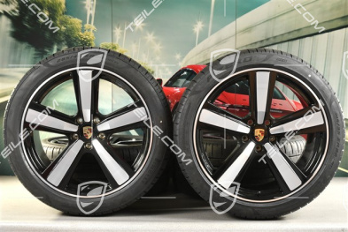 22-inch summer wheel set Cayenne Exclusive Design Sport, wheel rims 10J x 22 ET48 +11,5J x 22 ET61 + Pirelli summer tyres 285/40 R22 + 315/35 R22, black high gloss
