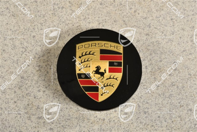 Radzierdeckel, konvex, Wappen farbig, schwarz hochglanz