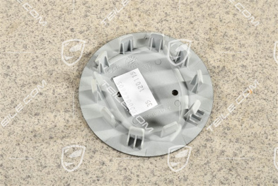 Hub cap, convex, crest black-white, black satin mat