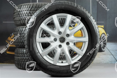 18-inch Cayenne winter wheel set, wheels 8J x 18 ET53 + tyres Michelin 255/55 R18 109V XL M+S,  DOT/year 2011, without TPMS