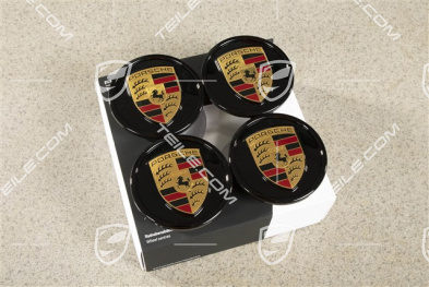 Wheel hub set (4 pcs.), black gloss/black gloss