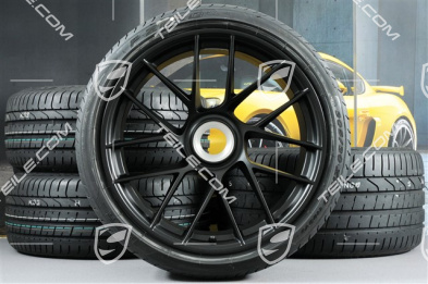 20" Koła letnie, komplet Turbo Sport III do 991.2 GTS, centralne mocowanie, felgi 9J x 20 ET51 + 12J x 20 ET63 + opony letnie 245/35 ZR20 + 305/30 ZR20, czarny satynowy mat