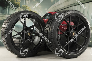 20" Winterräder Satz für den GT4RS und Spyder RS, Felgen 8J x 20 ET57 + 10J x 20 ET45, Michelin Winterreifen 235/35 R20 + 275/30 R20, schwarz (seidenmatt), mit RDK-Sensoren