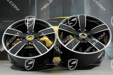 20" Felgensatz Carrera Sport, 8,5J x 20 ET57 + 10,5J x 20 ET51, Tiefschwarz Metallic