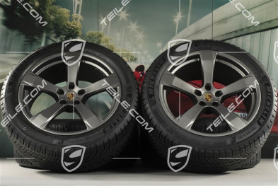 20-inch "Macan Sport" winter wheels set, rims 9J x 20 ET26 + 10J x 20 ET19, Michelin winter tyres 265/45 R 20 + 295/40 R 20, platinum satin matt, with TPMS