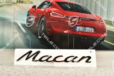 Schriftzug / Abzeichen / Emblem "Macan", Glanzschwarz