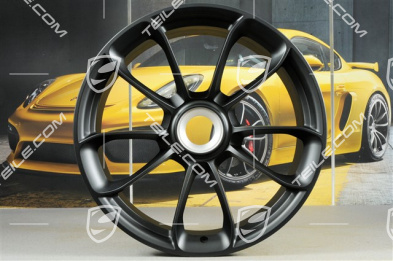 20"+ 21" GT3RS Felgensatz, mit GT3RS Schriftzug, 9,5J x 20 ET50 + 12,5J x 21 ET48, schwarz seidenmatt