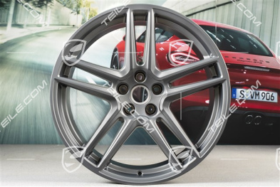 20" Komplet felg "Macan Turbo", 9J x 20 ET26 + 10J x 20 ET19, BORBET, platinum satynowy półmat