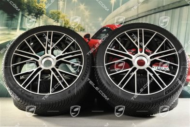 21-inch Panamera Turbo S Winter wheel set, central lock, wheel rims 9,5J x 21 ET71 + 10,5J x 21 ET71 + NEW Michelin Pilot Alpin 5 winter tyres 275/35 R21 + 315/30 R21, black high gloss