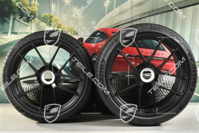 20"+21" Carrera GTS winter wheel set, with central locking, wheel rims 8,5J x 20 ET50 + 11J x 21 ET82 + Michelin winter tyres 245/35 R20 + 305/30 R21, with TPMS, black satin matt
