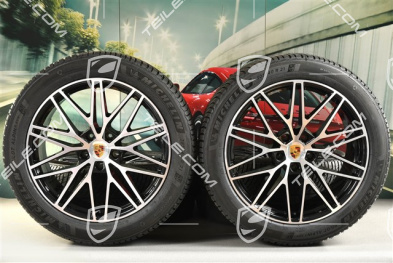 21-inch Cayenne "RS Spyder Design" winter wheel set, rims 9,5J x 21 ET46 + 11,0J x 21 ET49 + NEW Michelin Pilot Alpin 5 SUV winter tyres 285/45 R21 + 305/40 R21, with TPMS, black high gloss