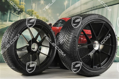 20"+21" Carrera GTS winter wheel set, with central locking, wheel rims 8,5J x 20 ET50 + 11J x 21 ET82 + NEW Michelin winter tyres 245/35 R20 + 305/30 R21, with TPMS, black satin matt