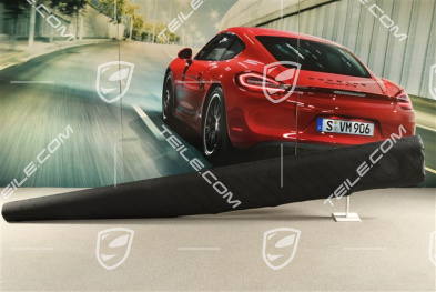 Stoff in schwarz mit Schriftzug Porsche