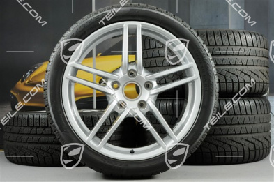 19" winter wheel set Carrera, wheels 8,5J x 19 ET54 + 11J x 19 ET48 + NEW winter tyres 235/40 R19 + 295/35 R19, without TPMS