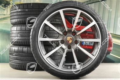 20" Sommerräder Satz, Carrera Classic, Felgen 8J x 20 ET57 + 9,5J x 20 ET45 + NEUE Pirelli PZero Sommerreifen 235/35 ZR20 + 265/35ZR20, mit RDK-Sensoren