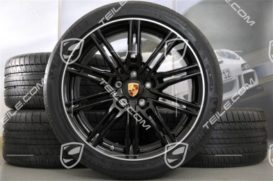 21" Sport Edition Sommerräder Satz, schwarz, Hochglanz, 4x Felgen 10J x 21 ET 50 + 4x Reifen 295/35 R 21 107Y XL, mit RDK