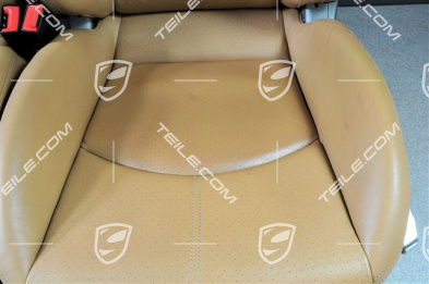 Fotele sportowe, ręczna regulacja, podgrzewane, skóra, Sandbeige, komplet (L+R)