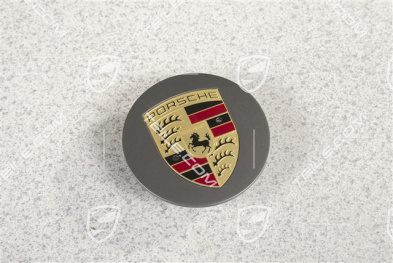 Hub cap, convex, crest coloured, Platinum satin matt