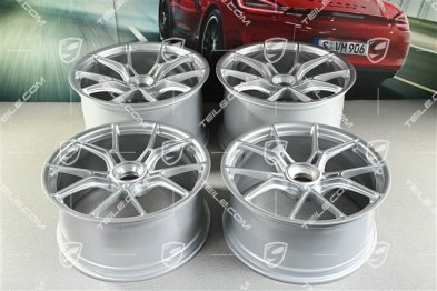 20"+21" GT3 komplet felg, 9,5J x 20 ET46 + 12J x 21 ET45, srebrny brilliant silver