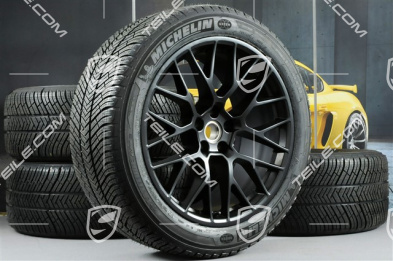20" Winterräder Satz RS SPYDER, Felgen 9J x 20 ET26 + 10J x 20 ET19 + NEUE Michelin Latitude Alpin 2 Winterreifen 265/45 R20 + 295/40 R20, lackiert in Schwarz (seidenglanz), mit RDK-Sensoren