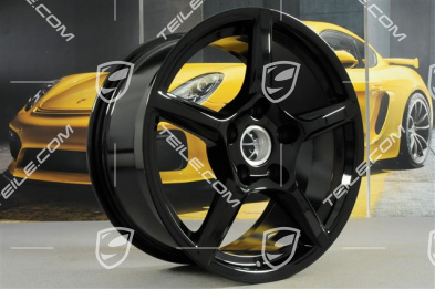 18-inch wheel rim set "Boxster", 8J x 18 ET57 + 9J x 18 ET47, black high gloss