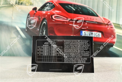 Klebeschild / Hinweiss / Kennschild für Reifendruck Turbo