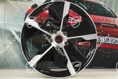 21" Felge Taycan Exclusive Design, 9,5J x 21 ET60, vorn,  schwarz hochglanz, L