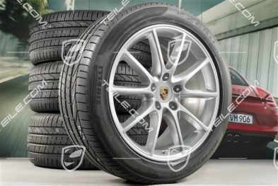 20-inch Cayenne Design summer wheel set, rims 9J x 20 ET50 + 10,5J x 20 ET64 + Pirelli summer tyres 275/45 R20 + 305/40 R20, with TPMS