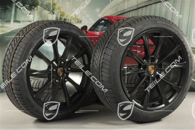 19-inch Boxster S winter wheels set, rims 8J x 19 ET57 + 10J x 19 ET45 + NEW Continental WinterContact TS 830P winter tires 235/40 R19 +265/40 R19, black satin matt