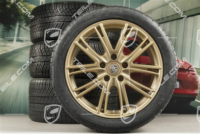 20" Winterräder Satz "Exclusive Design", Felgen 9,5 J x 20 ET71 + 10,5 J x 20 ET71 + Michelin Pilot Alpin 4 Winterreifen 275/40 R20 + 315/35 R20, Aurum Seidenmatt