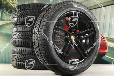 19-inch "Macan Turbo" winter wheels set, rims 8J x 19 ET21 + 9J x 19 ET21, Pirelli winter tyres 235/55 R 19 + 255/50 R 19, with TPMS, black high gloss