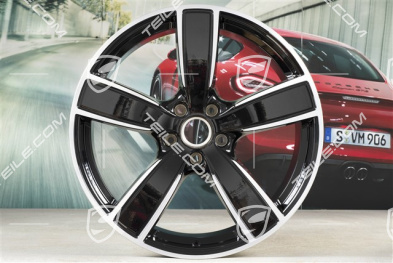 22" Komplet felg Cayenne Sport Classic, 10J x 22 ET48 + 11,5J x 22 ET61, czarny perłowy metalik / Jet Black Metallic