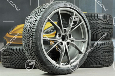 20-inch winter wheels set Carrera S (IV), rims (as new) 8,5J x 20 ET49 + 11J x 20 ET56 + NEW Michelin Pilot Alpin PA4 N1 winter tyres 245/35 R20 + 295/30 R20 (0 Km), in platinum