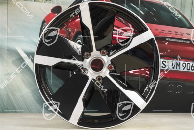 21" Felga Taycan Exclusive Design, 11,5J x 21 ET66, tylna, czarny wysoki połysk, R