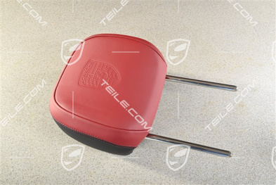 Headrest with crest,  Black / Bordeaux Red, L=R