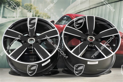 22" Komplet felg Cayenne Sport Classic, 10J x 22 ET48 + 11,5J x 22 ET61, czarny perłowy metalik / Jet Black Metallic