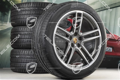 20" koła letnie komplet Turbo, felgi 9J x 20 ET26 + 10J x 20 ET19 + NOWE opony letnie Pirelli 265/45 R20 + 295/40 R20, z czujnikami ciśnienia RDK, Titanium